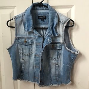 Jean Jacket Vest Cropped